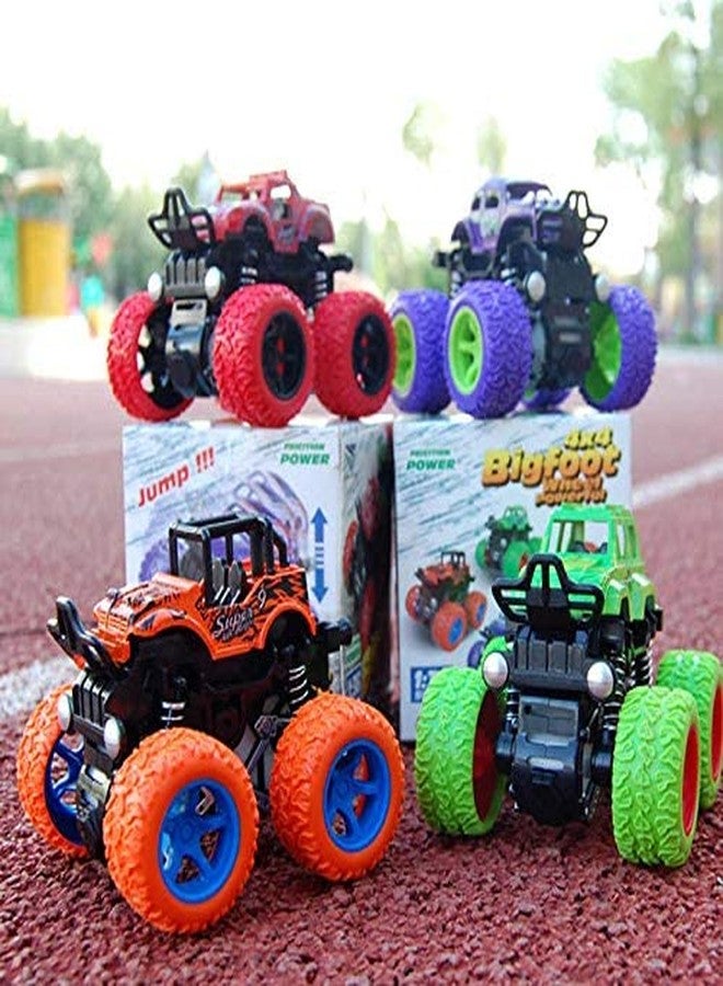 12FOR COLLECTION Push and Go Plastic Monster Toy Trucks Friction Powered Cars 4 Wheel Drive Vehicles for Kids|| Age 2+ Years (Pack of 4) - Image 2